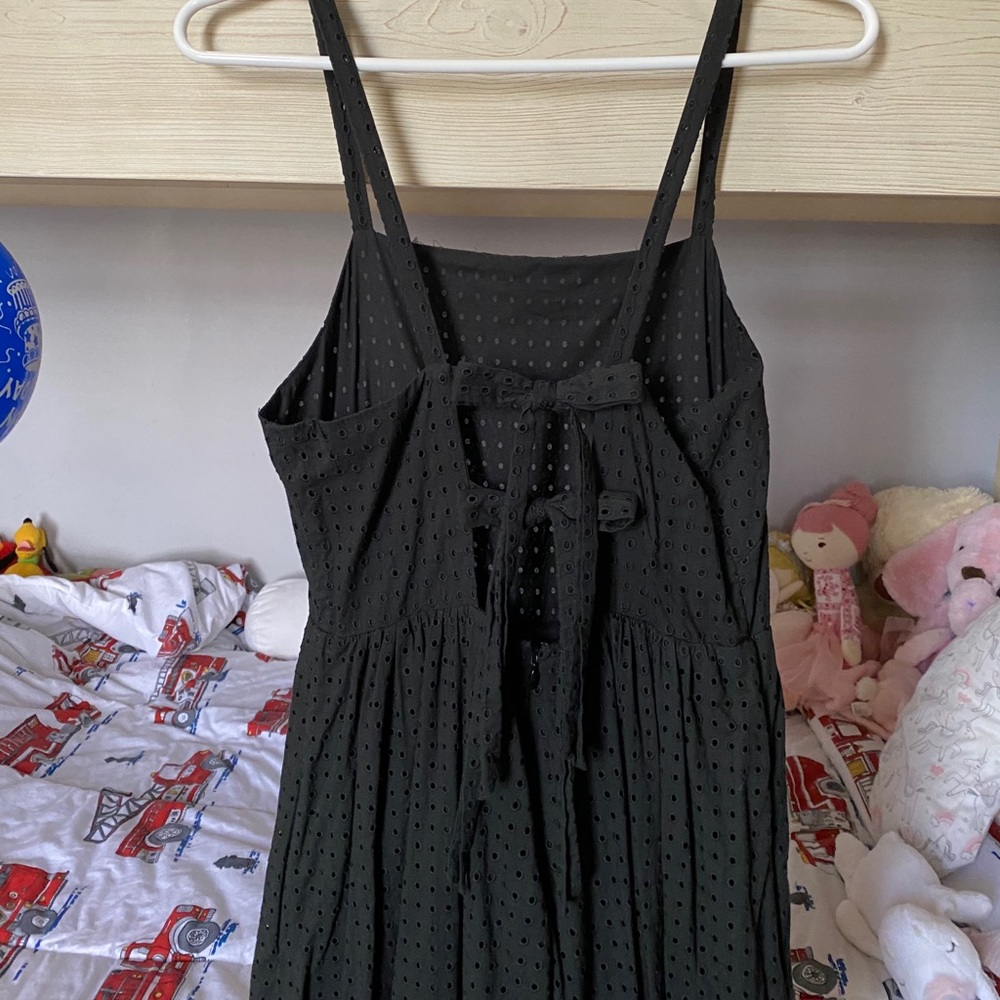 Madewell black eyelet dress with 2 bows in back, 2